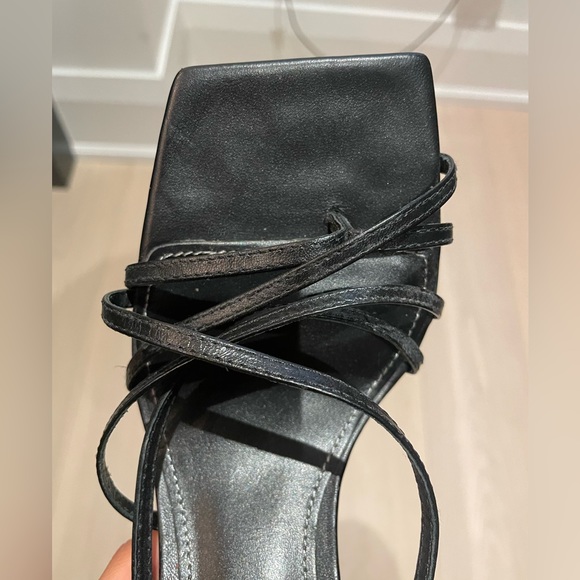 Zara heeled leather square toe sandals- size 37 - Picture 5 of 14